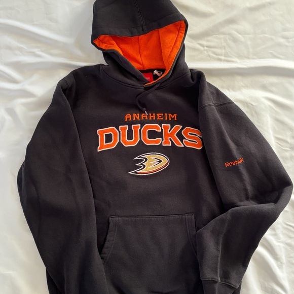 Reebok Black and Orange Sweater Anaheim Ducks Edition - Picture 1 of 5